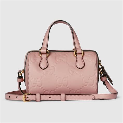 GG super mini top handle bag in Pink Guccissima Leather